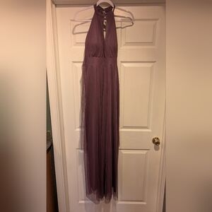 NEW Deck $149 Women's Mauve / Purple 100% Polyester Full Length Dress Size Large